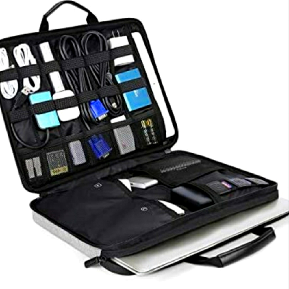 Travel organizer for cables, hard drives, MacBook / Laptop